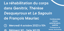 Conférence : La réhabilitation du corps dans Genitrix, Thérèse Desqueyroux et Le Sagouin de François Mauriac
