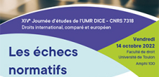 XIVe Journée d'études de l'UMR DICE - CNRS 7318 : Les échecs normatifs 