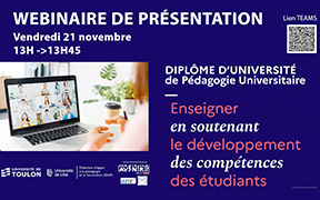 Webinaire de présentation du DU pédagogie universitaire