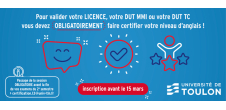 Certification en langue anglaise – Licences, DUT MMI et DUT TC