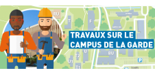 Début des travaux des bât. U et F et circulation modifiée sur le campus de La Garde