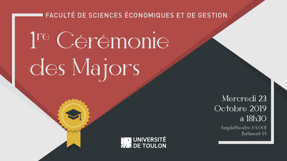 [IP] 1ère cérémonie de remise de récompenses aux Majors de promotion de l'UFR Sciences économiques et de Gestion